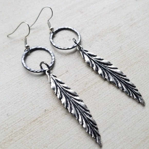 Creative Goddess Goods Jewelry - Handmade Metal Feather Earrings